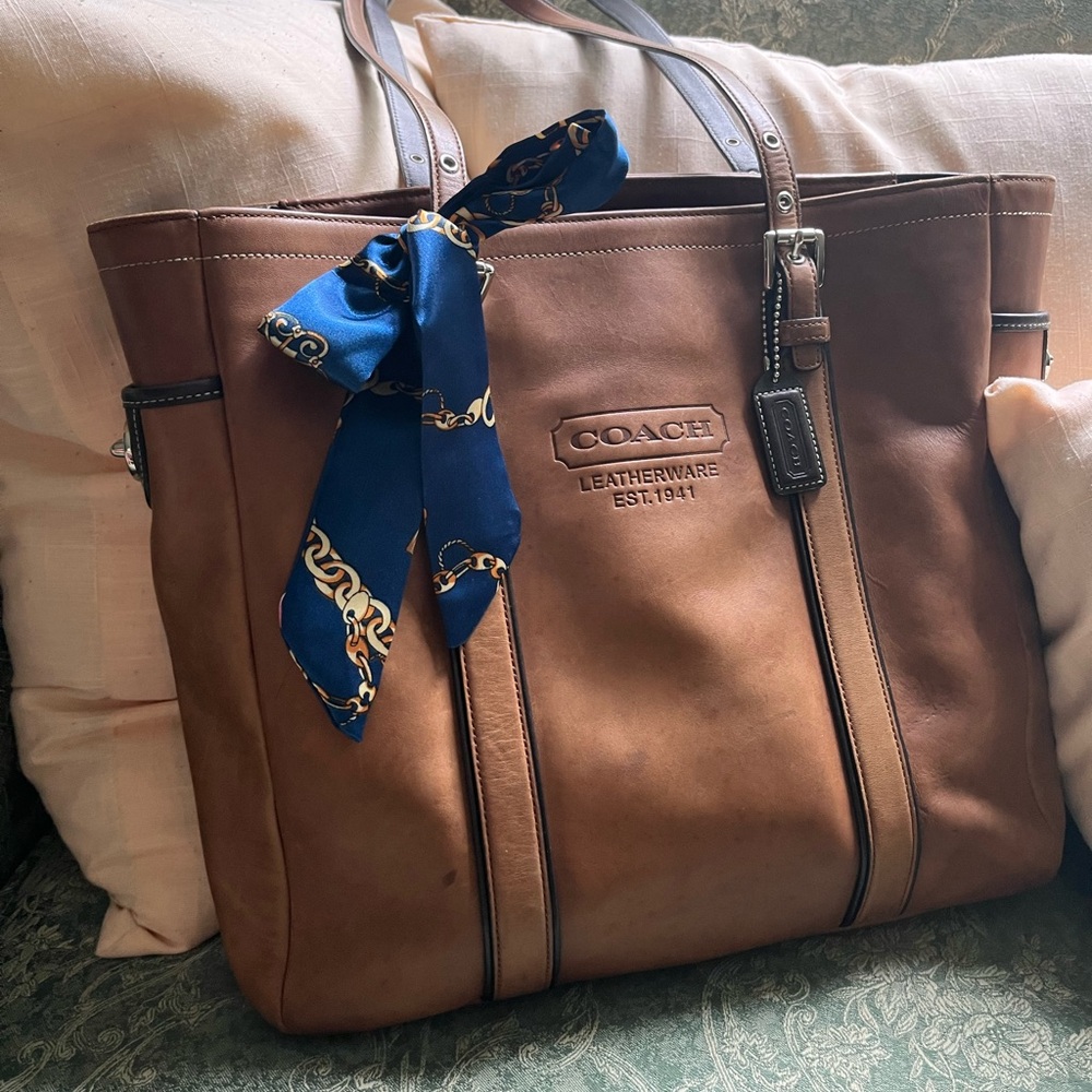 Vintage Coach leather tote